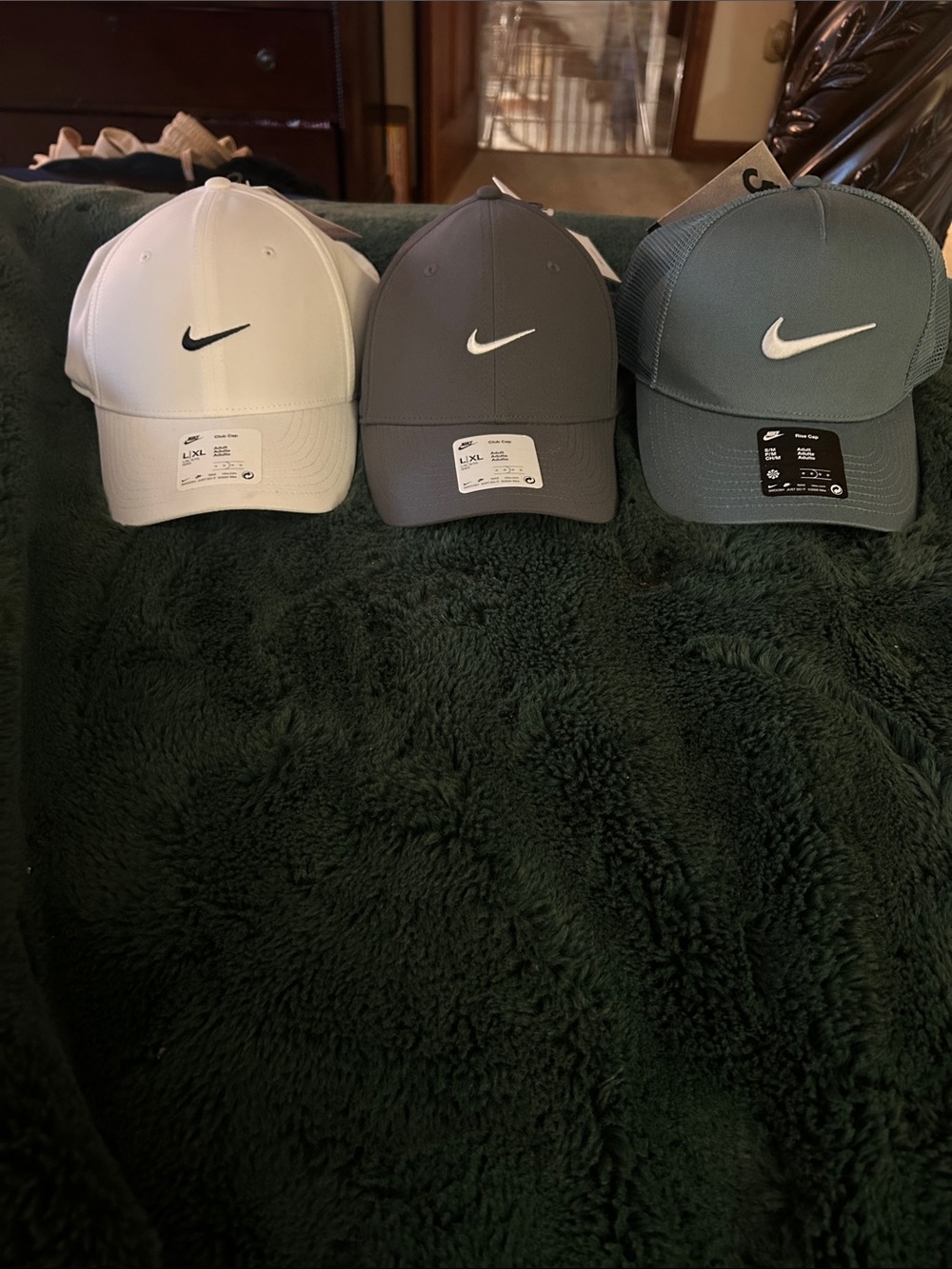Nike Baseball Caps - White, Gray, Slate Blue-Green